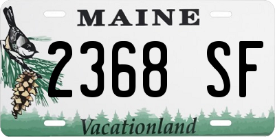 ME license plate 2368SF