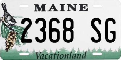 ME license plate 2368SG