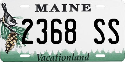 ME license plate 2368SS