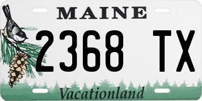 ME license plate 2368TX