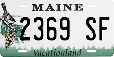 ME license plate 2369SF