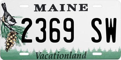 ME license plate 2369SW