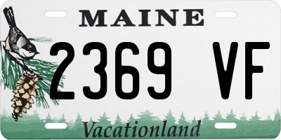 ME license plate 2369VF