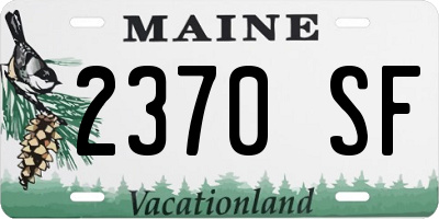 ME license plate 2370SF