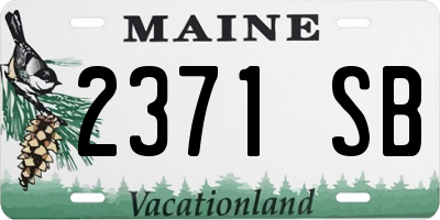 ME license plate 2371SB