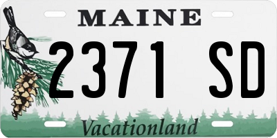 ME license plate 2371SD