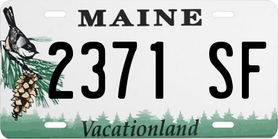 ME license plate 2371SF
