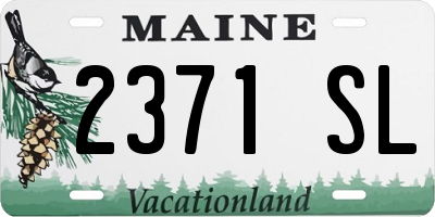 ME license plate 2371SL