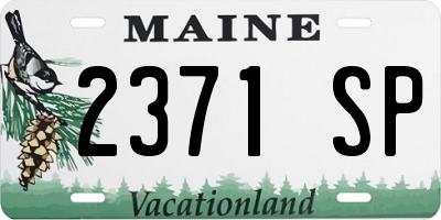 ME license plate 2371SP