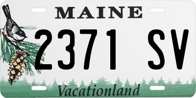 ME license plate 2371SV