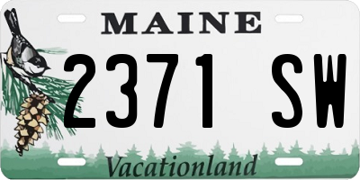 ME license plate 2371SW