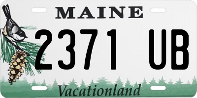 ME license plate 2371UB