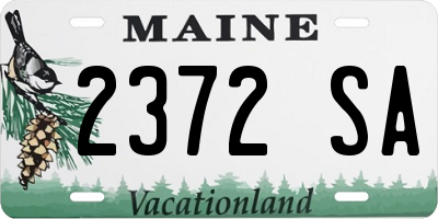 ME license plate 2372SA