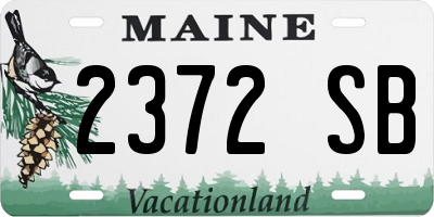 ME license plate 2372SB