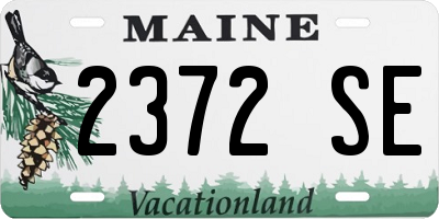 ME license plate 2372SE