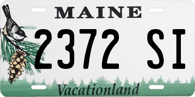ME license plate 2372SI