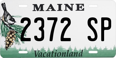 ME license plate 2372SP