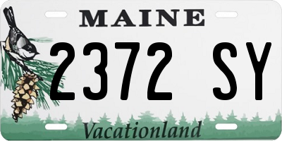 ME license plate 2372SY