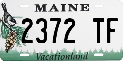 ME license plate 2372TF