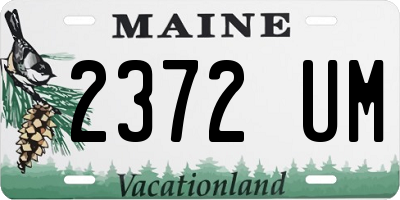 ME license plate 2372UM