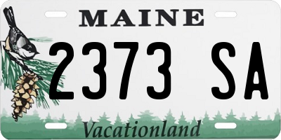 ME license plate 2373SA