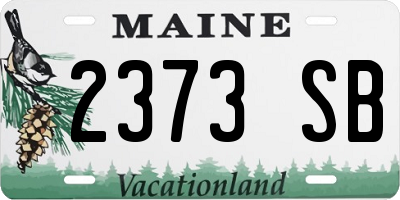 ME license plate 2373SB