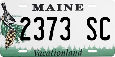 ME license plate 2373SC