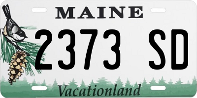 ME license plate 2373SD