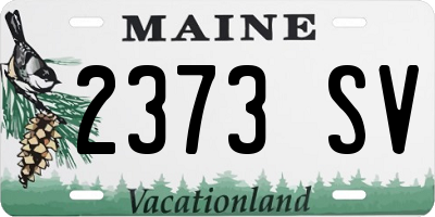 ME license plate 2373SV