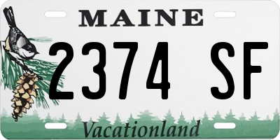 ME license plate 2374SF
