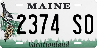 ME license plate 2374SO
