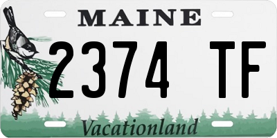 ME license plate 2374TF