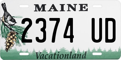 ME license plate 2374UD