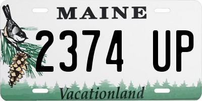 ME license plate 2374UP