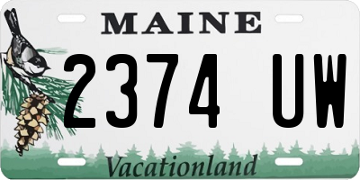 ME license plate 2374UW