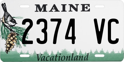 ME license plate 2374VC