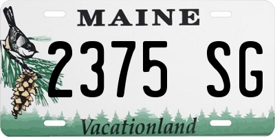 ME license plate 2375SG