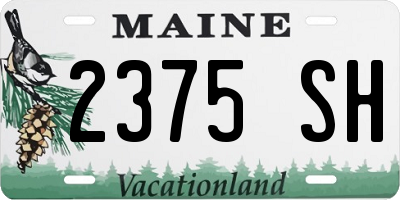 ME license plate 2375SH