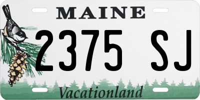 ME license plate 2375SJ