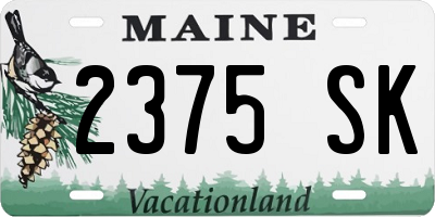 ME license plate 2375SK