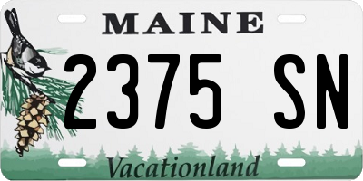 ME license plate 2375SN