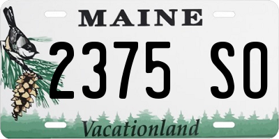 ME license plate 2375SO