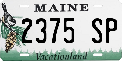 ME license plate 2375SP