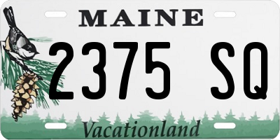 ME license plate 2375SQ