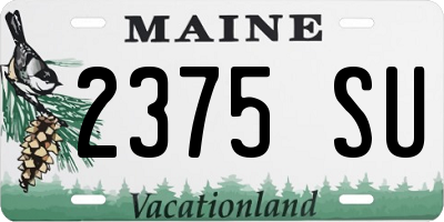 ME license plate 2375SU