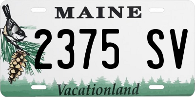 ME license plate 2375SV