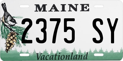 ME license plate 2375SY