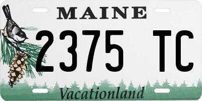 ME license plate 2375TC