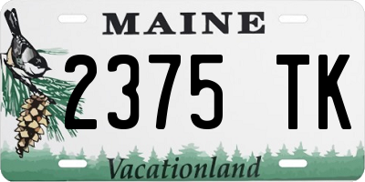 ME license plate 2375TK