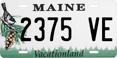 ME license plate 2375VE